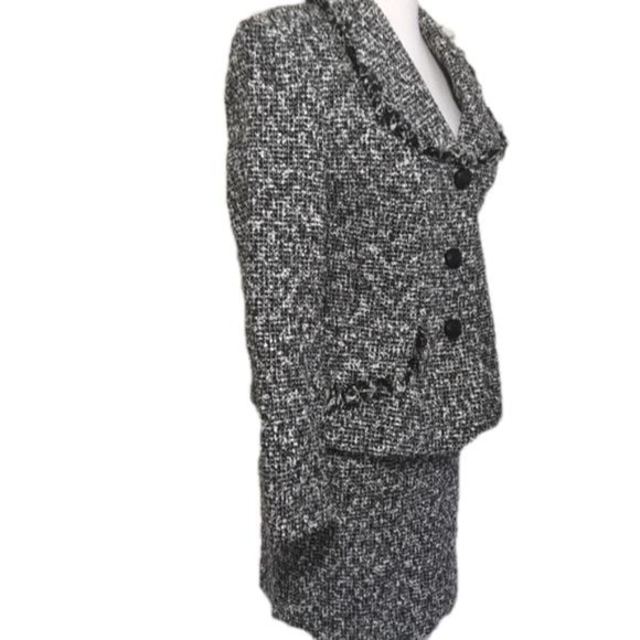 Vintage Alberto Macali Black White Tweed Suit 6 - Picture 3 of 7